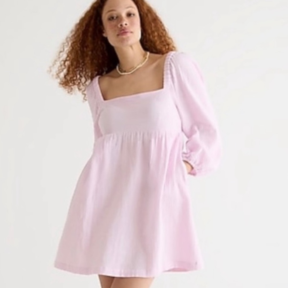 J. Crew Squareneck Soft Gauze Dress